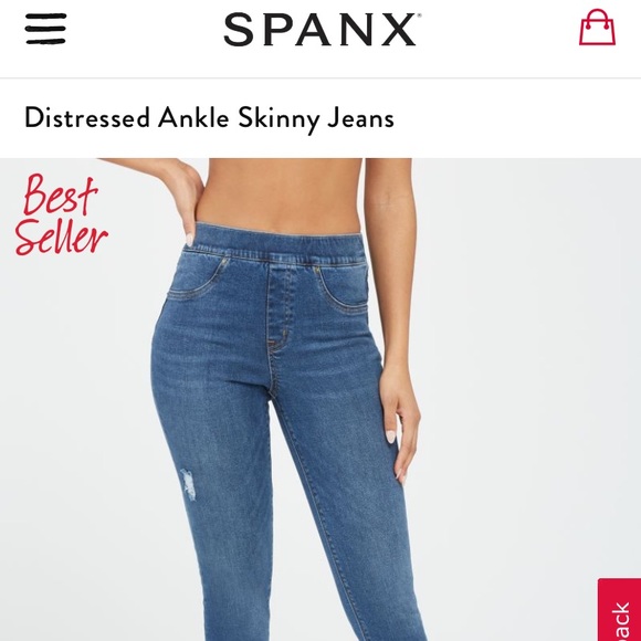 SPANX Denim - NWT: SPANX Distressed Ankle Skinny Jeans Med Wash